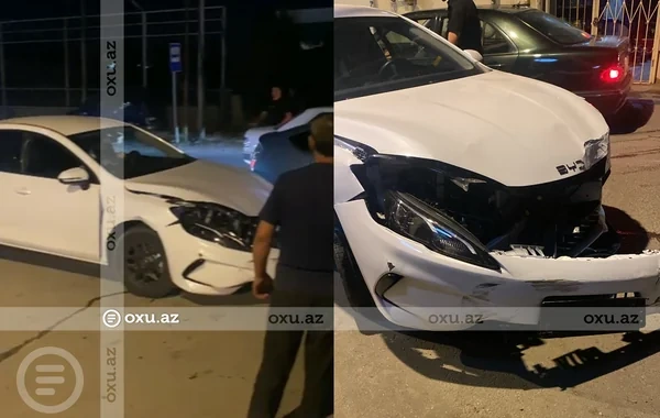 Binəqədi şosesində QƏZA: BYD və "Mercedes" toqquşdu - VİDEO
