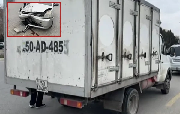 Sumqayıtda JAC və "Prius" TOQQUŞUB - Yük avtomobili aşıb - VİDEO