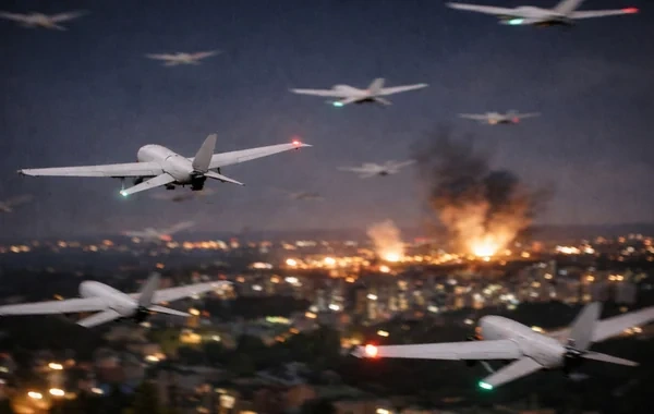 Bir gecədə 430 dron: Moskvaya son iki ilin ən böyük PUA hücumu olub - VİDEO