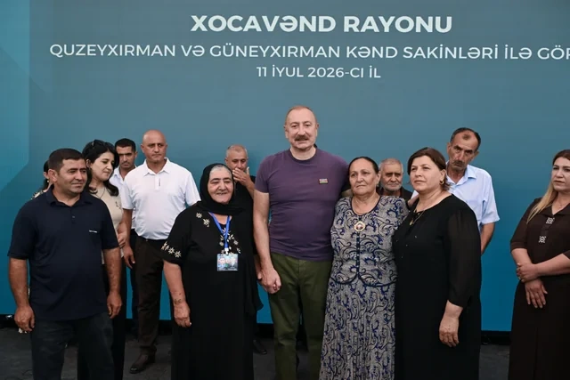 İlham Əliyev Xocavənd rayonunun Quzeyxırman kəndində olub - FOTO