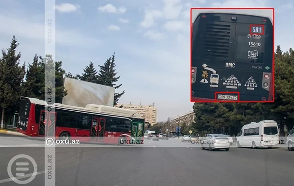 Sumqayıtda "BakuBus" avtobusu kobud qayda pozdu - ANBAAN GÖRÜNTÜ