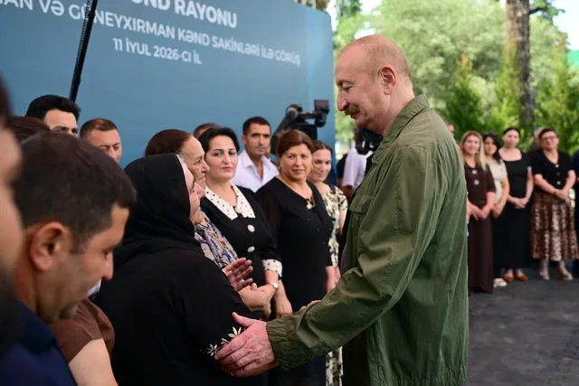 İlham Əliyev Xocavənd rayonunun Quzeyxırman kəndində olub - FOTO