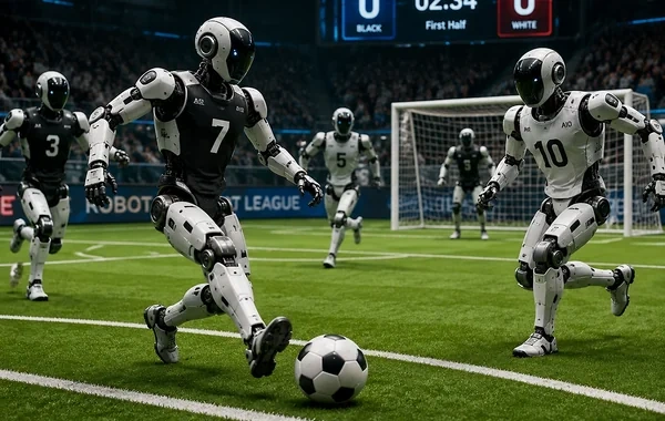 Robotlar meydanda: Cənubi Koreyada humanoidlərin futbol yarışı keçirilib - VİDEO