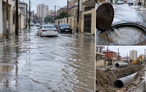 Xırdalanda 23 ildir həllini tapmayan problem: Yağış yağan kimi küçələri su basır