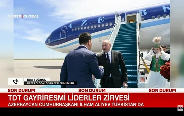"Haber Global": "Azərbaycan Prezidenti İlham Əliyev Türküstanda" - VİDEO