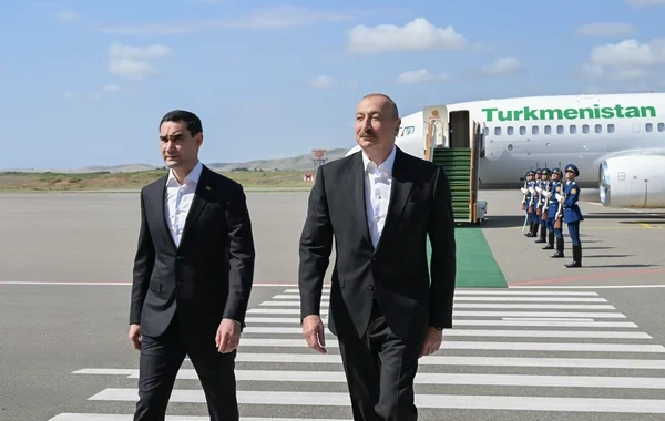İlham Əliyev və Sərdar Berdiməhəmmədov Füzulidə - FOTO