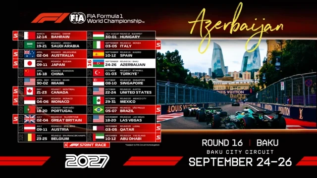 "Formula-1"in 2027-ci il təqvimi açıqlandı: Bakı yarışı nə vaxt keçiriləcək? - FOTO