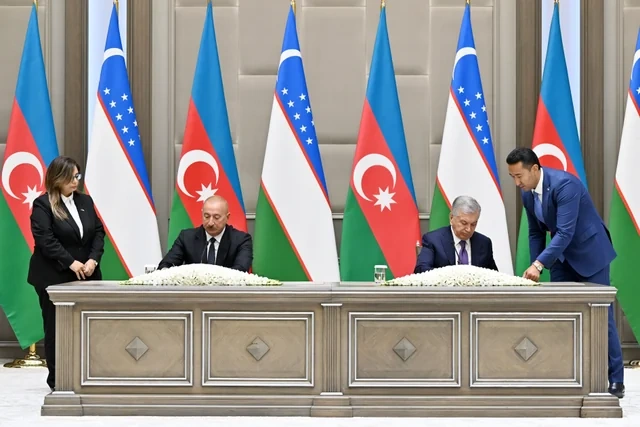 Daşkənddə Azərbaycan-Özbəkistan sənədlərinin imzalanması və mübadiləsi mərasimi olub - FOTO - VİDEO