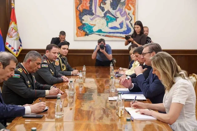Serbiya Prezidenti Aleksandr Vuçiç Zakir Həsənovu qəbul edib - FOTO