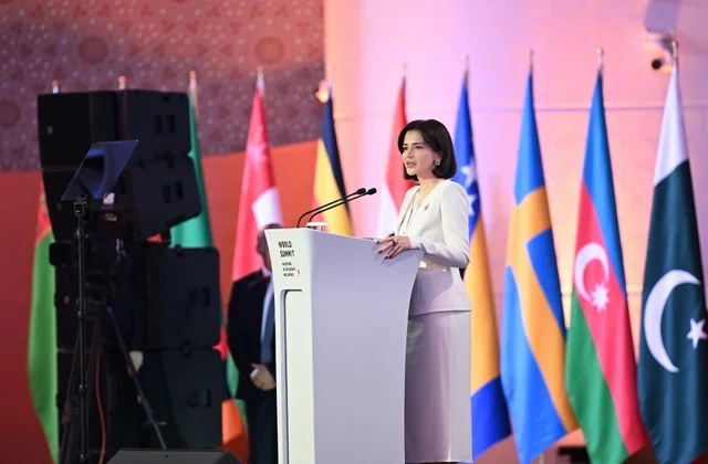 Leyla Əliyeva Səmərqənddə uşaqların rifahına dair Ümumdünya Sammitində iştirak edib - Foto