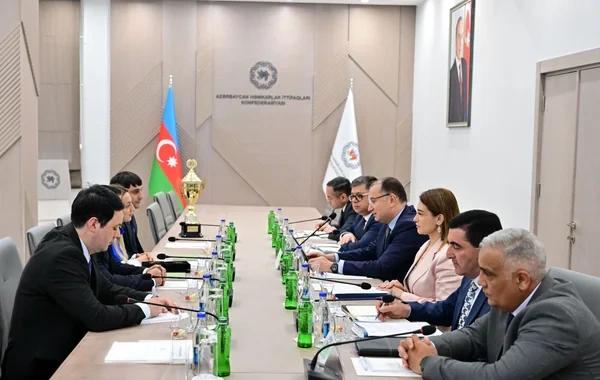 Azərbaycan Həmkarlar İttifaqları Konfederasiyasında Avropa çempionu Mədinə Sadıqova ilə görüş keçirilib