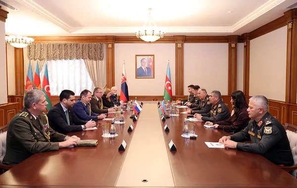 Müdafiə naziri Slovakiyanın nümayəndə heyəti ilə müzakirələr apardı - Foto