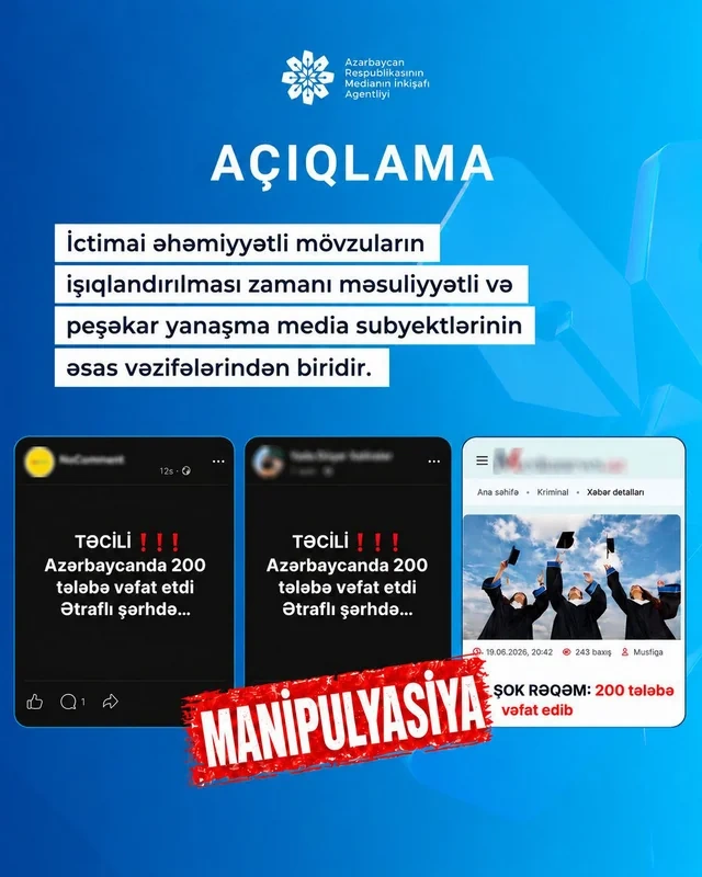 "Azərbaycanda 200 tələbə vəfat edib" məsələsinə RƏSMİ REAKSİYA - FOTO