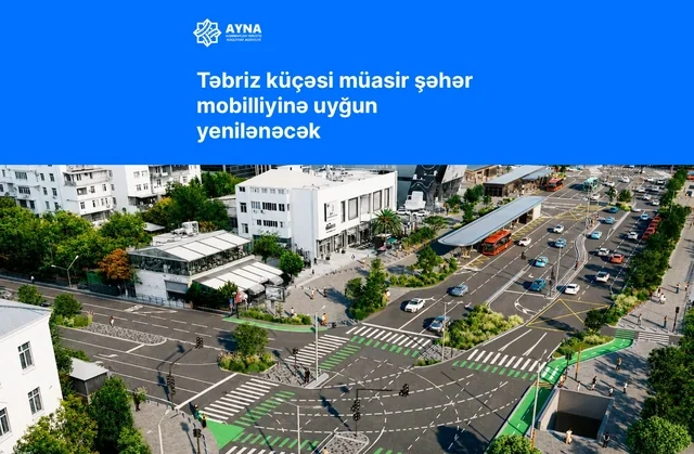 Bakının mərkəzi küçələrindən birində genişmiqyaslı layihənin icrasına başlanılır - FOTO