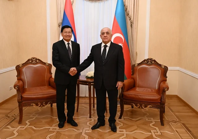 Əli Əsədov Laos prezidenti ilə görüşüb - Foto