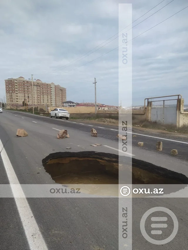 "Zəngilan şəhərciyi"ndə yeni inşa olunan YOL ÇÖKDÜ - FOTOFAKT