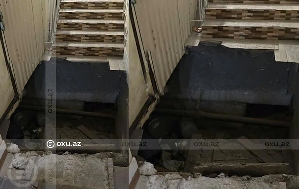 Bakıda binada blok çökdü: Sakinlər evdən çıxa bilmirlər