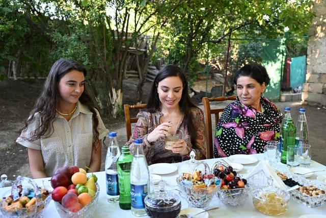 Leyla Əliyeva Yevlaxda "Gənc arıçı" layihəsinin iştirakçısı ilə görüşüb - FOTO