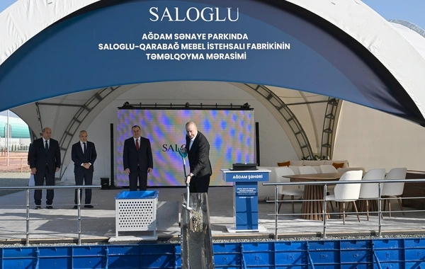 Prezident Ağdam Sənaye Parkında "Saloğlu Qarabağ" MMC-nin istehsal müəssisəsinin təməlini qoyub