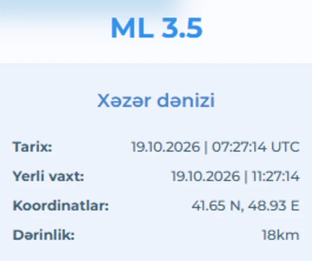 Xəzər dənizində zəlzələ olub - Foto