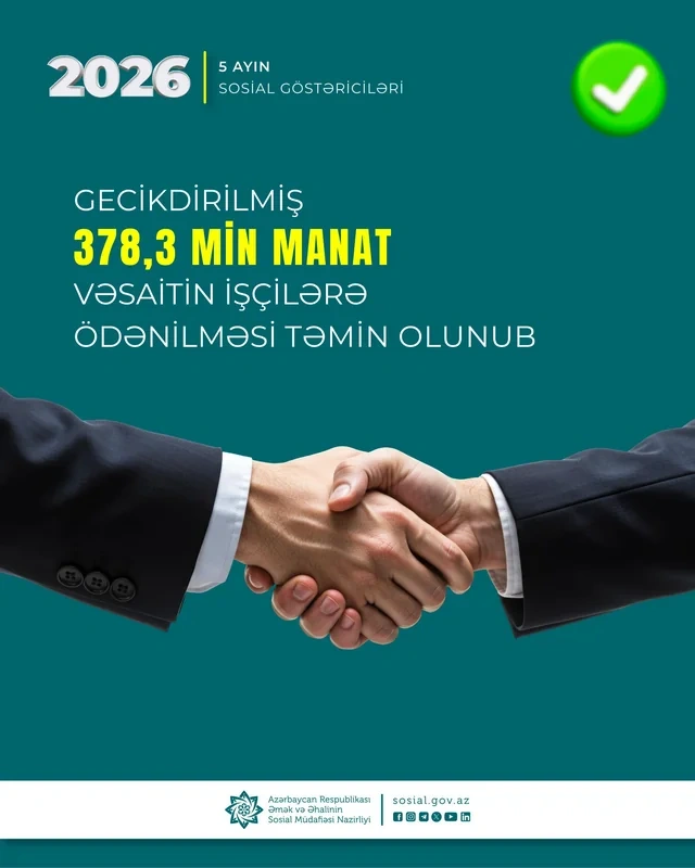 Son beş ayda gecikdirilmiş 378 min manat vəsaitin işçilərə ödənilməsi təmin olunub - FOTO