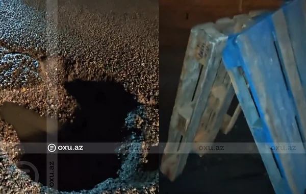 Sabunçuda yol problemi: Sürücülər qəza təhlükəsi ilə üz-üzədir - Video