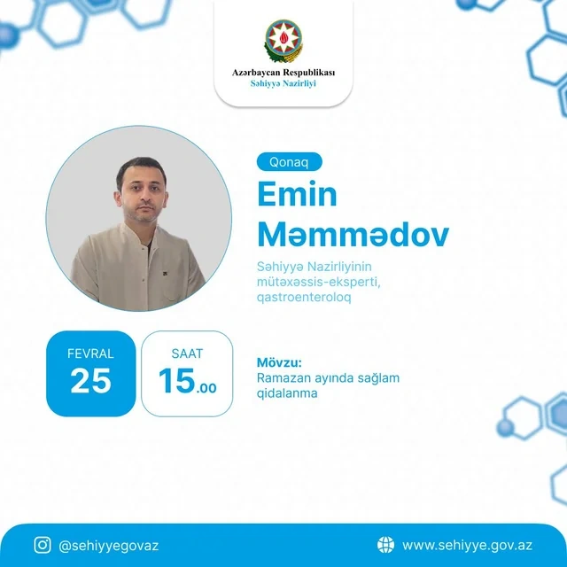 Oruc zamanı enerjini necə qorumalı? – Səhiyyə Nazirliyinin mütəxəssisi AÇIQLADI