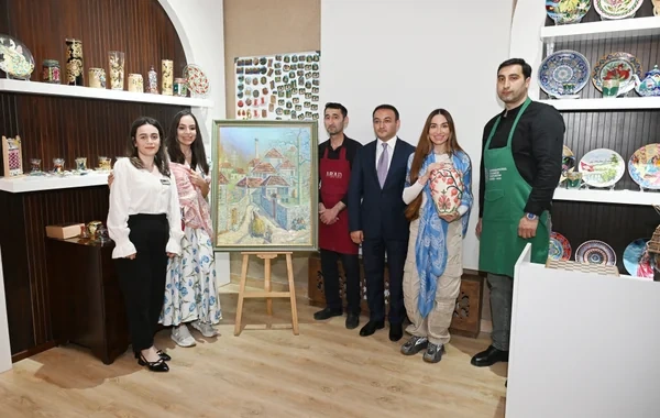 Leyla Əliyeva və Arzu Əliyeva Şəkidə "ABAD" Keramika və Tətbiqi Sənət Mərkəzi ilə tanış olublar - FOTO