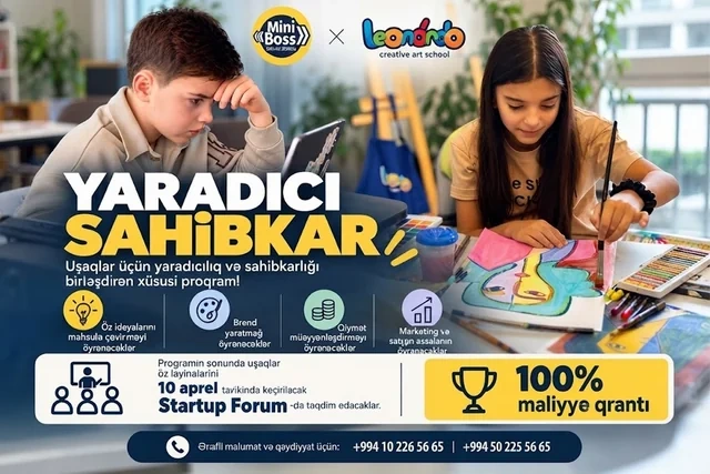 "Leonardo Art School" və "MiniBoss Business School" uşaqlar üçün yeni təhsil proqramına başlayır