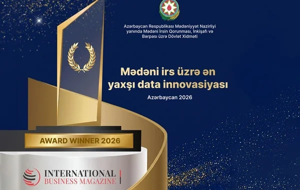 Mədəni İrsin Qorunması, İnkişafı və Bərpası üzrə Dövlət Xidməti beynəlxalq mükafata layiq görülüb