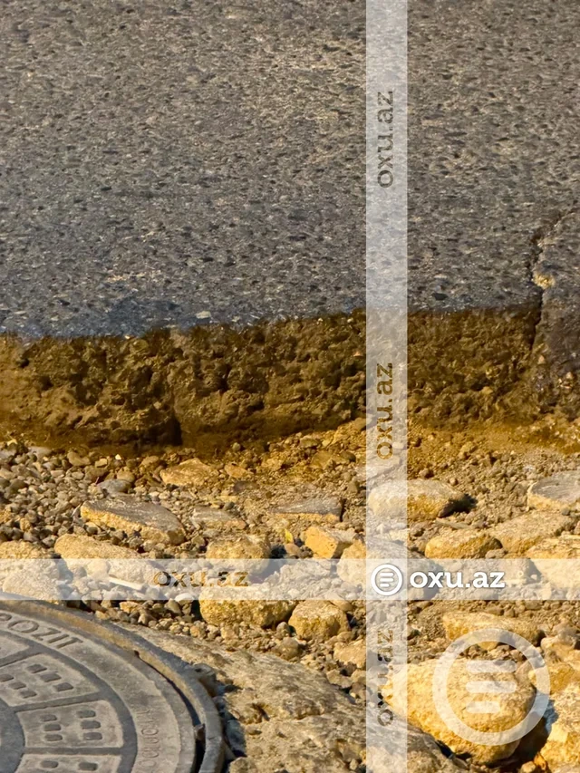 Bakıda çökən yol sürücüyə 800 manata başa gəldi - FOTO - VİDEO