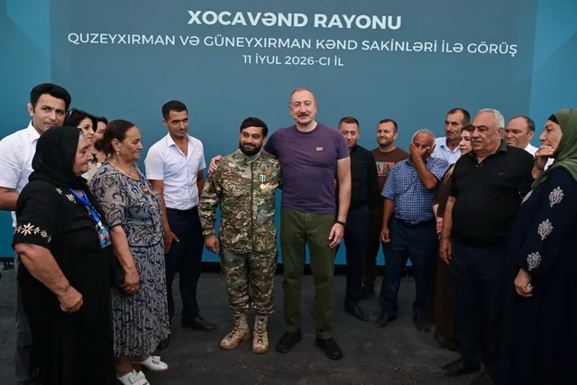 İlham Əliyev Xocavənd rayonunun Quzeyxırman kəndində olub - FOTO