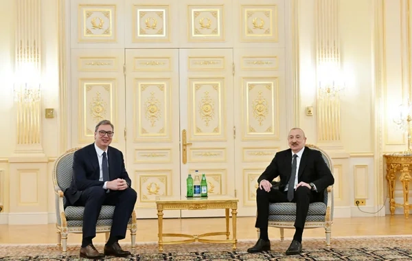 İlham Əliyev Serbiya Prezidenti Aleksandar Vuçiçlə görüşüb - FOTO