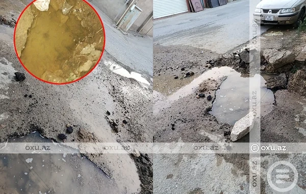 "Baksol yolu"nda su xətti partladı: Sakinlərin şikayətini eşidən yoxdur