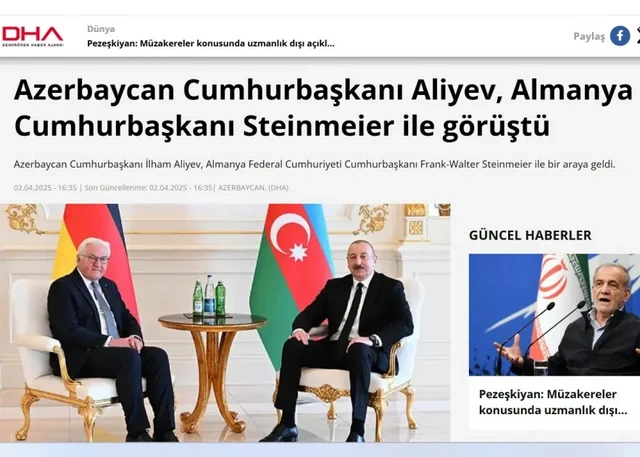 İlham Əliyevin Almaniyaya səfəri Türkiyə mediasının diqqət mərkəzindədir - FOTO