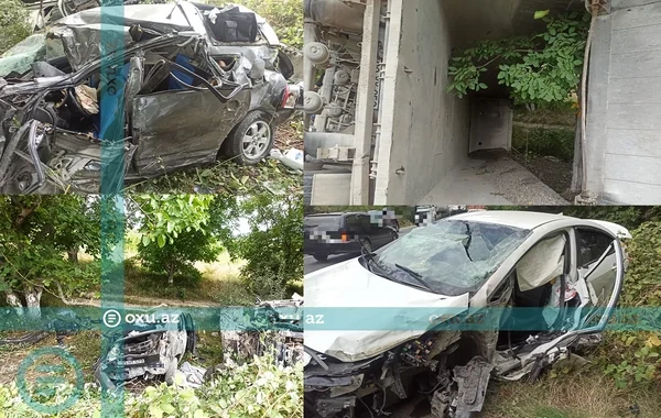Quba-Bakı yolunda zəncirvari qəza: Xəsarət alanlar var - FOTO