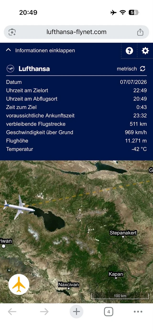 "Lufthansa" aviaşirkəti Azərbaycanın xəritəsini TƏHRİF ETDİ - FOTOFAKT