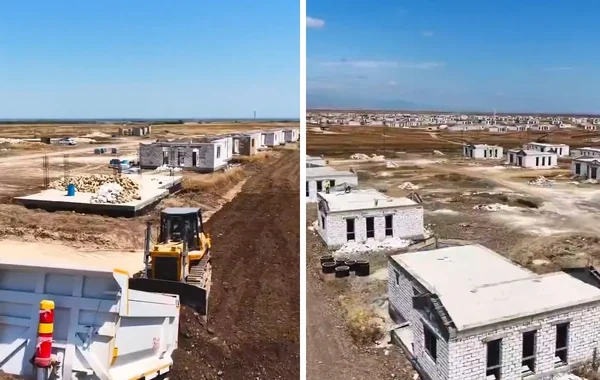 Ağdamın Baş Qərvənd kəndində tikinti işləri sürətlə davam edir - VİDEO
