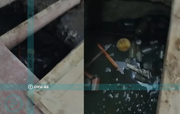 Yasamalda kanalizasiya suyu evin altına axır: "Ətrafı üfunət bürüyüb" - Video