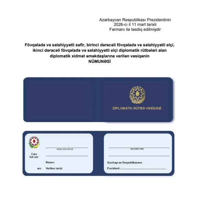 Prezident diplomatların sənədləri ilə bağlı FƏRMAN imzalayıb