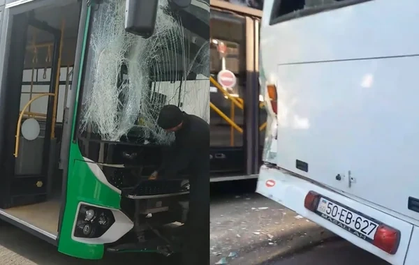 Bakıda üç marşrut avtobusu toqquşdu: Sərnişinlər üçün qorxulu anlar