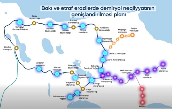 Bakı və Abşeron sakinlərinə ŞAD XƏBƏR: Dairəvi dəmir yolu xəttində 40 dayanacaq olacaq - VİDEO