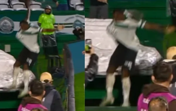 Braziliyada futbolçu qol sevinci zamanı tunelə yıxıldı - VİDEO