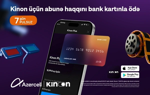 "Kinon" abunəliyini bank kartı ilə ödəmək mümkündür