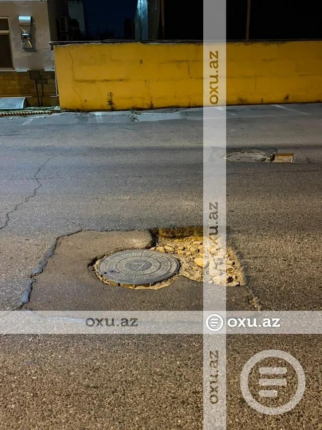 Bakıda çökən yol sürücüyə 800 manata başa gəldi - FOTO - VİDEO