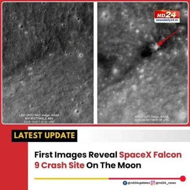 NASA "SpaceX" raketinin Ayla toqquşmasından yaranan krateri nümayiş etdirdi - FOTO
