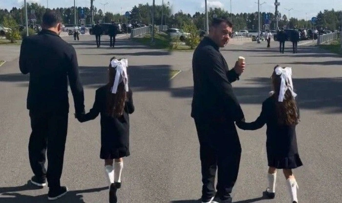 Emin Ağalarov qızını məktəbə yola saldı - Video