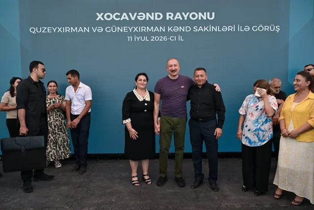 İlham Əliyev Xocavənd rayonunun Quzeyxırman kəndində olub - FOTO