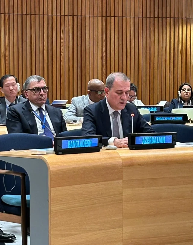 Ceyhun Bayramov BMT-də Azərbaycanın regional rolundan danışdı - FOTO