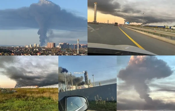 Ukraynadan Rusiyaya kütləvi hücum: LUKOIL-in zavoduna da zərbələr endirildi - FOTO-VİDEO